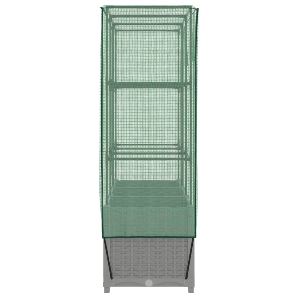 Plantenbak verhoogd met kashoes 120x40x138 cm rattanlook - AllerleiShop