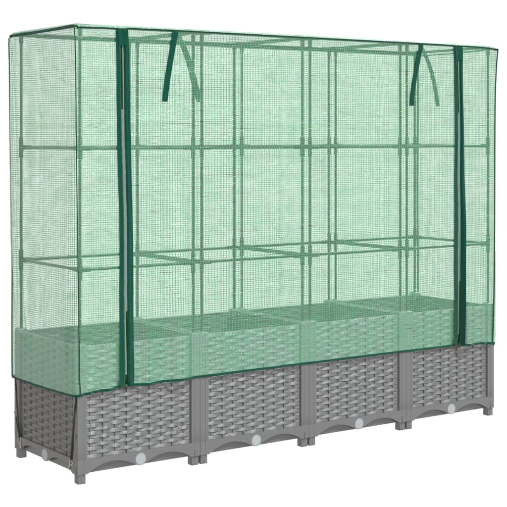 Plantenbak verhoogd met kashoes 160x40x138 cm rattanlook - AllerleiShop