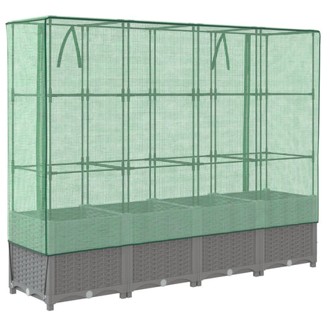 Plantenbak verhoogd met kashoes 160x40x138 cm rattanlook - AllerleiShop