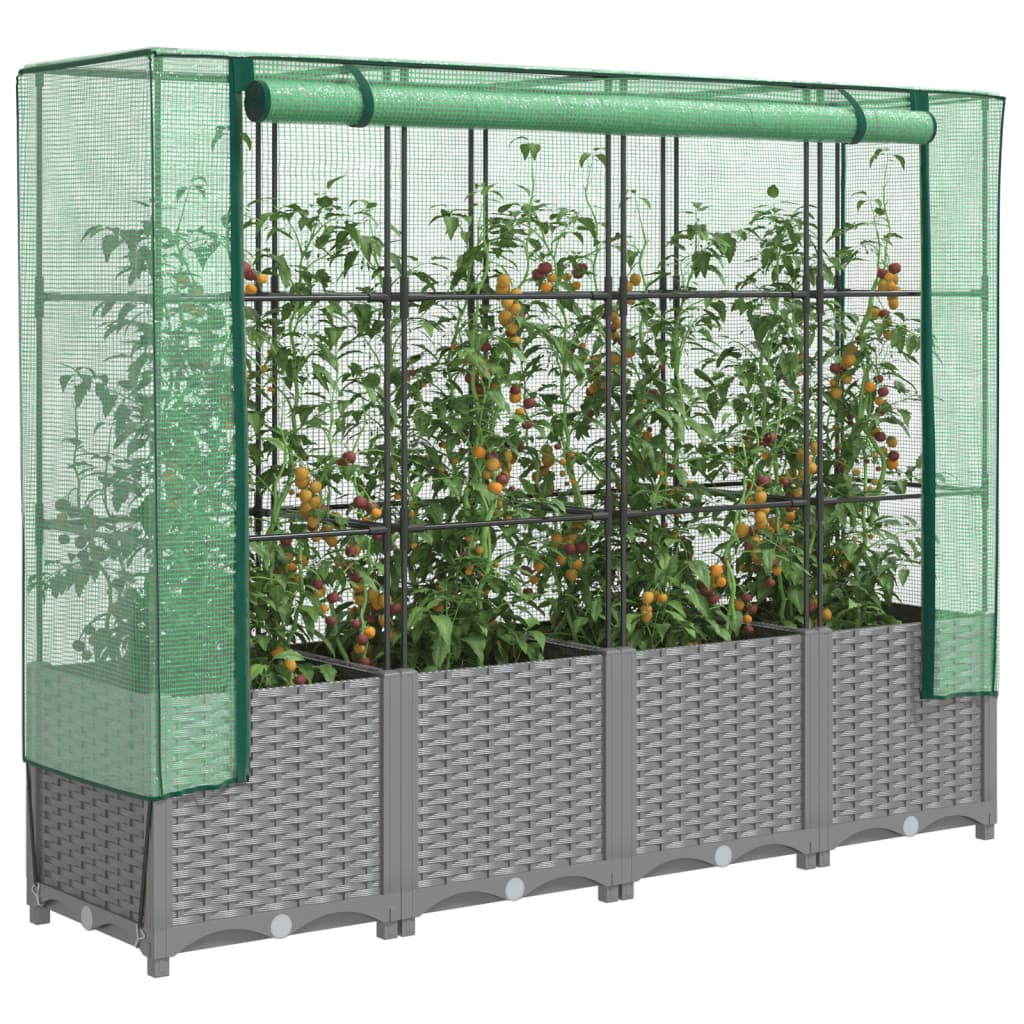 Plantenbak verhoogd met kashoes 160x40x138 cm rattanlook - AllerleiShop