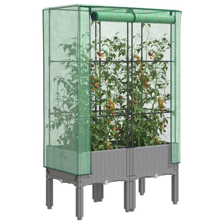 Plantenbak verhoogd met kashoes 80x40x140 cm rattanlook - AllerleiShop