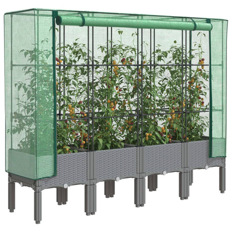 Plantenbak verhoogd met kashoes 160x40x140 cm rattanlook - AllerleiShop