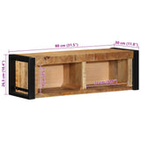 Tv-meubel 80x30x25 cm massief ruw mangohout