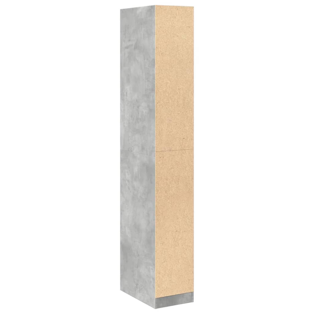 Kledingkast 30x50x200 cm bewerkt hout betongrijs - AllerleiShop