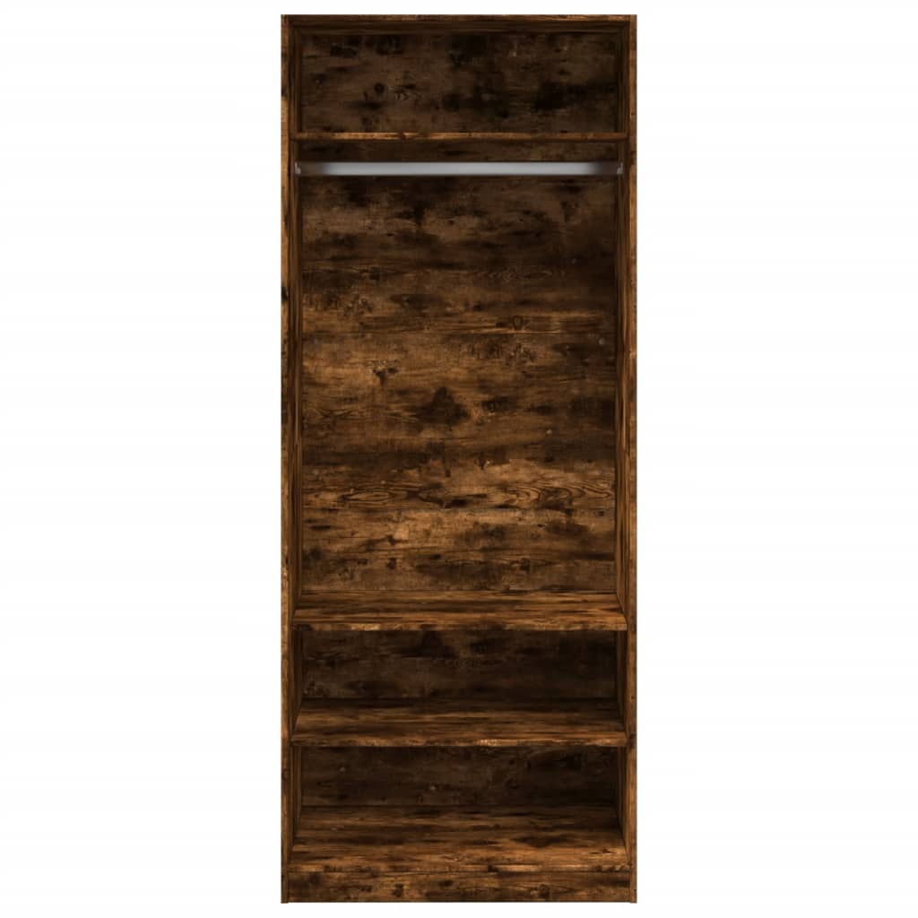 Kledingkast 80x50x200 cm bewerkt hout gerookt eikenkleurig - AllerleiShop