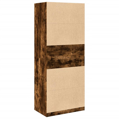 Kledingkast 80x50x200 cm bewerkt hout gerookt eikenkleurig - AllerleiShop