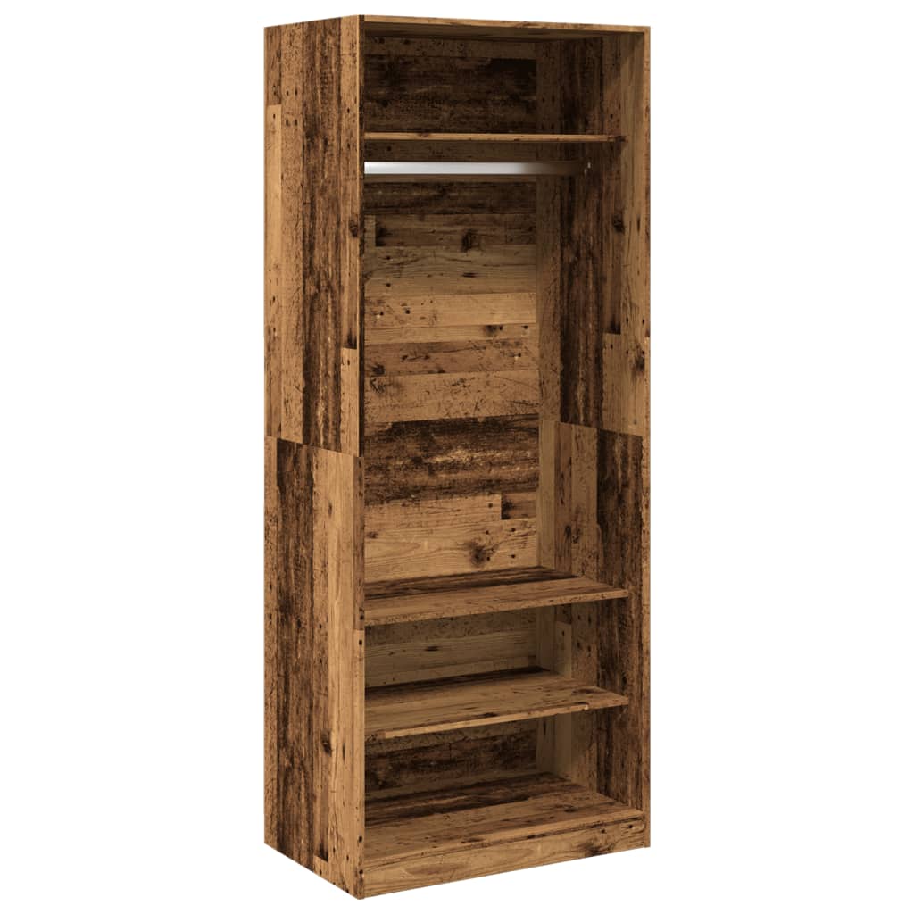 Kledingkast 80x50x200 cm bewerkt hout oud hout - AllerleiShop