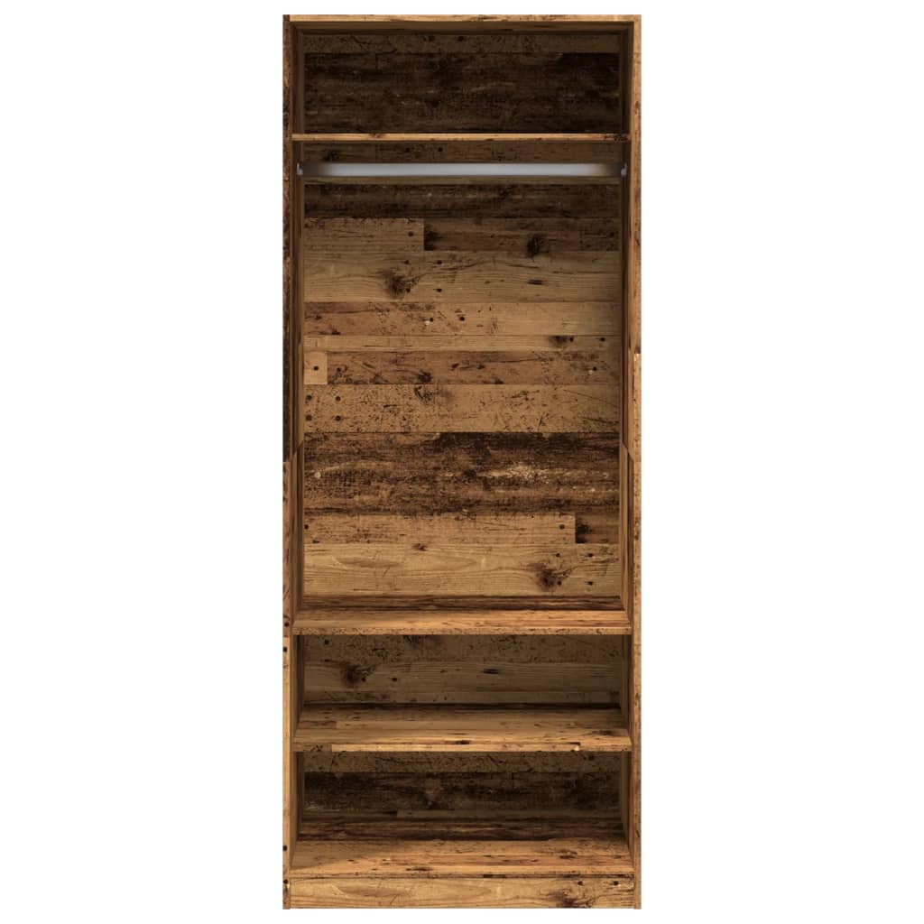 Kledingkast 80x50x200 cm bewerkt hout oud hout - AllerleiShop