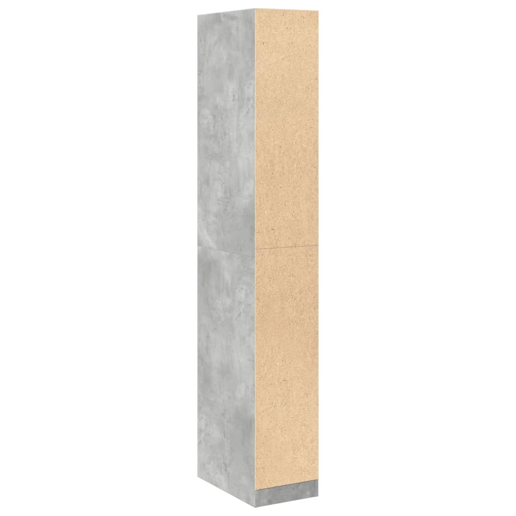 Kledingkast 30x50x200 cm bewerkt hout betongrijs - AllerleiShop