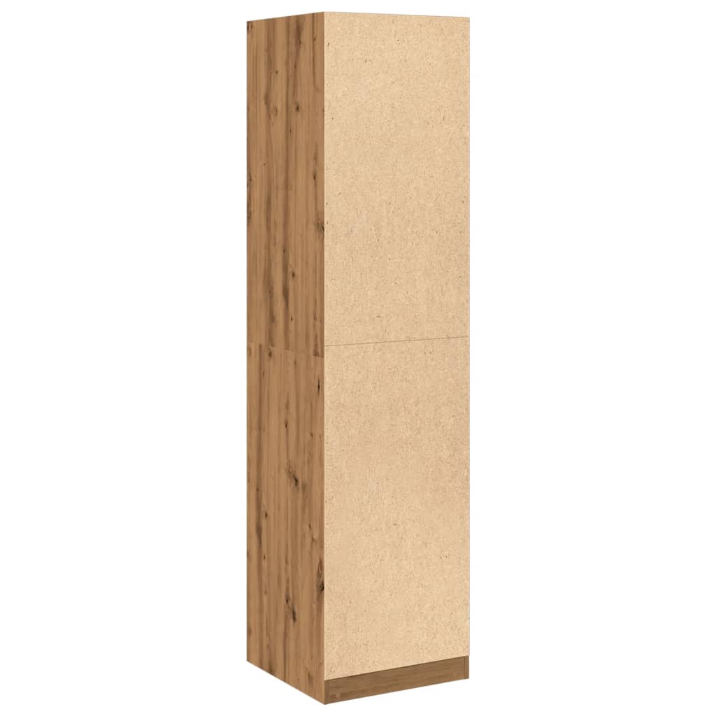 Kledingkast 50x50x200 cm bewerkt hout artisanaal eikenkleurig - AllerleiShop