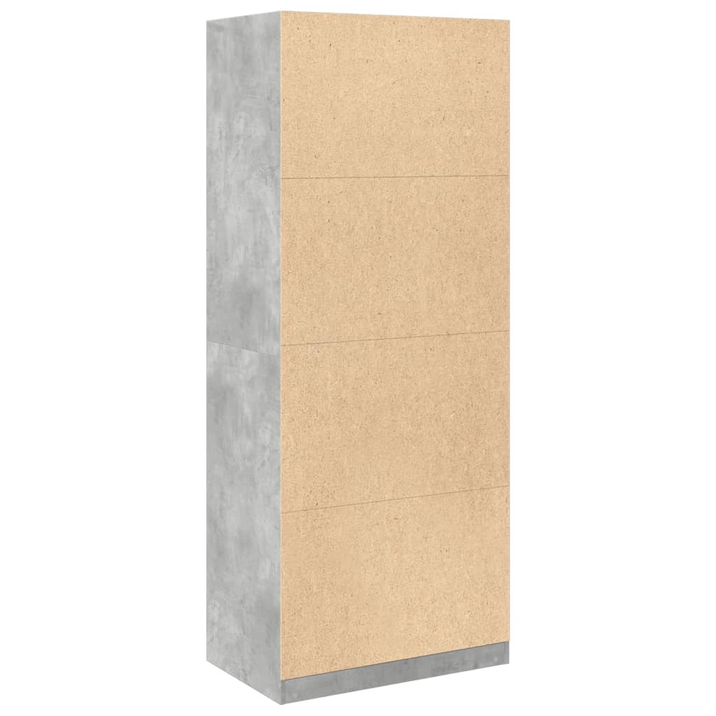 Kledingkast 80x50x200 cm bewerkt hout betongrijs - AllerleiShop