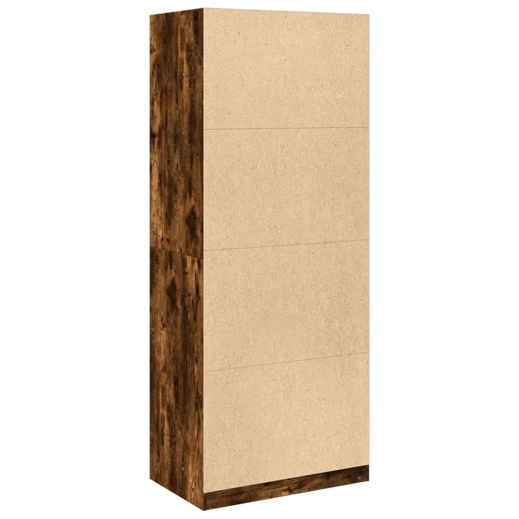 Kledingkast 80x50x200 cm bewerkt hout gerookt eikenkleurig - AllerleiShop