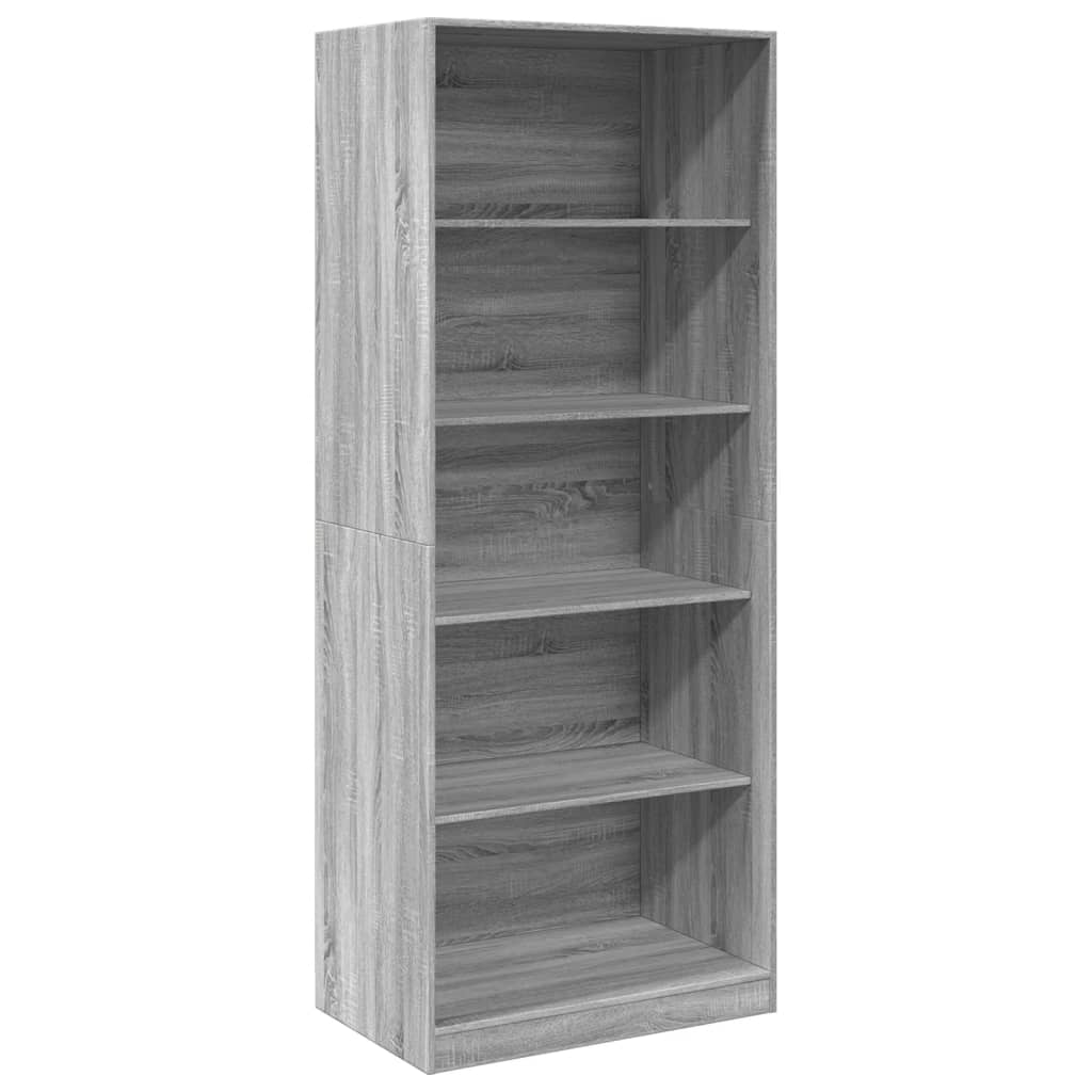 Kledingkast 80x50x200 cm bewerkt hout grijs sonoma eikenkleur - AllerleiShop