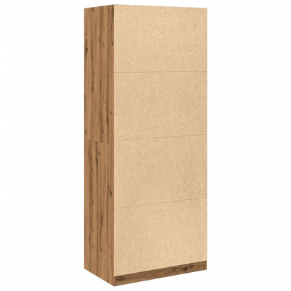 Kledingkast 80x50x200 cm bewerkt hout artisanaal eikenkleur - AllerleiShop