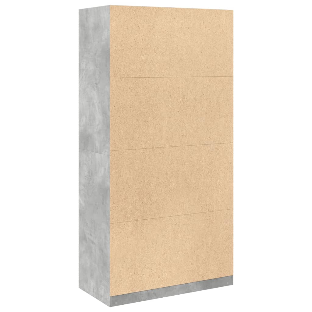 Kledingkast 100x50x200 cm bewerkt hout betongrijs - AllerleiShop