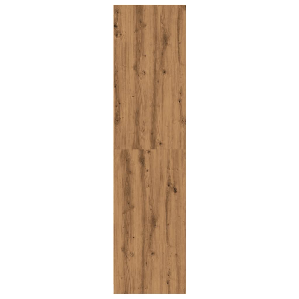 Kledingkast 100x50x200 cm bewerkt hout artisanaal eikenkleurig - AllerleiShop