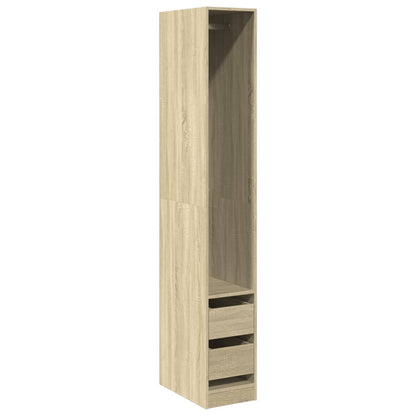 Kledingkast 30x50x200 cm bewerkt hout sonoma eikenkleurig - AllerleiShop