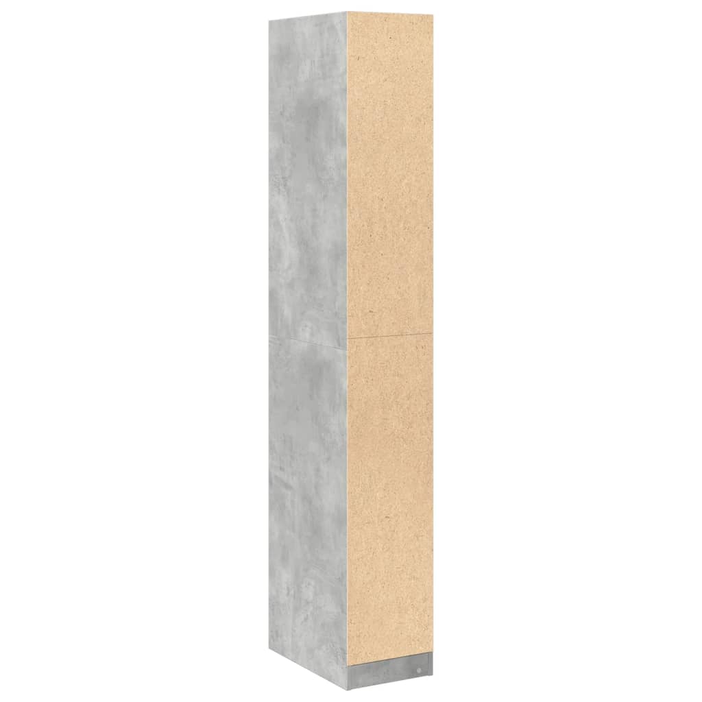 Kledingkast 30x50x200 cm bewerkt hout betongrijs - AllerleiShop