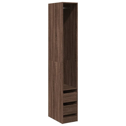 Kledingkast 30x50x200 cm bewerkt hout bruin eikenkleur - AllerleiShop