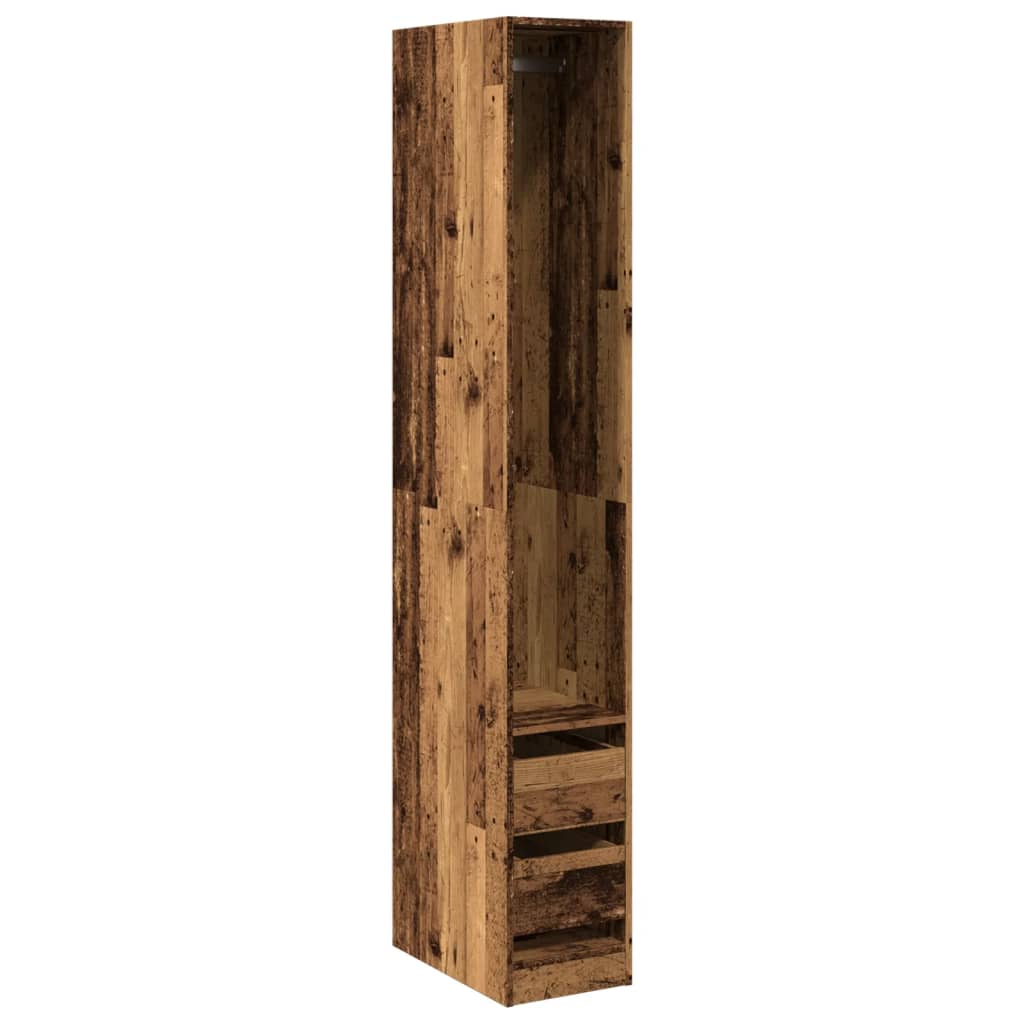 Kledingkast 30x50x200 cm bewerkt hout oud hout - AllerleiShop