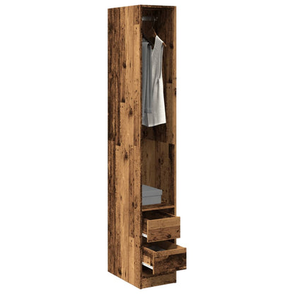 Kledingkast 30x50x200 cm bewerkt hout oud hout - AllerleiShop