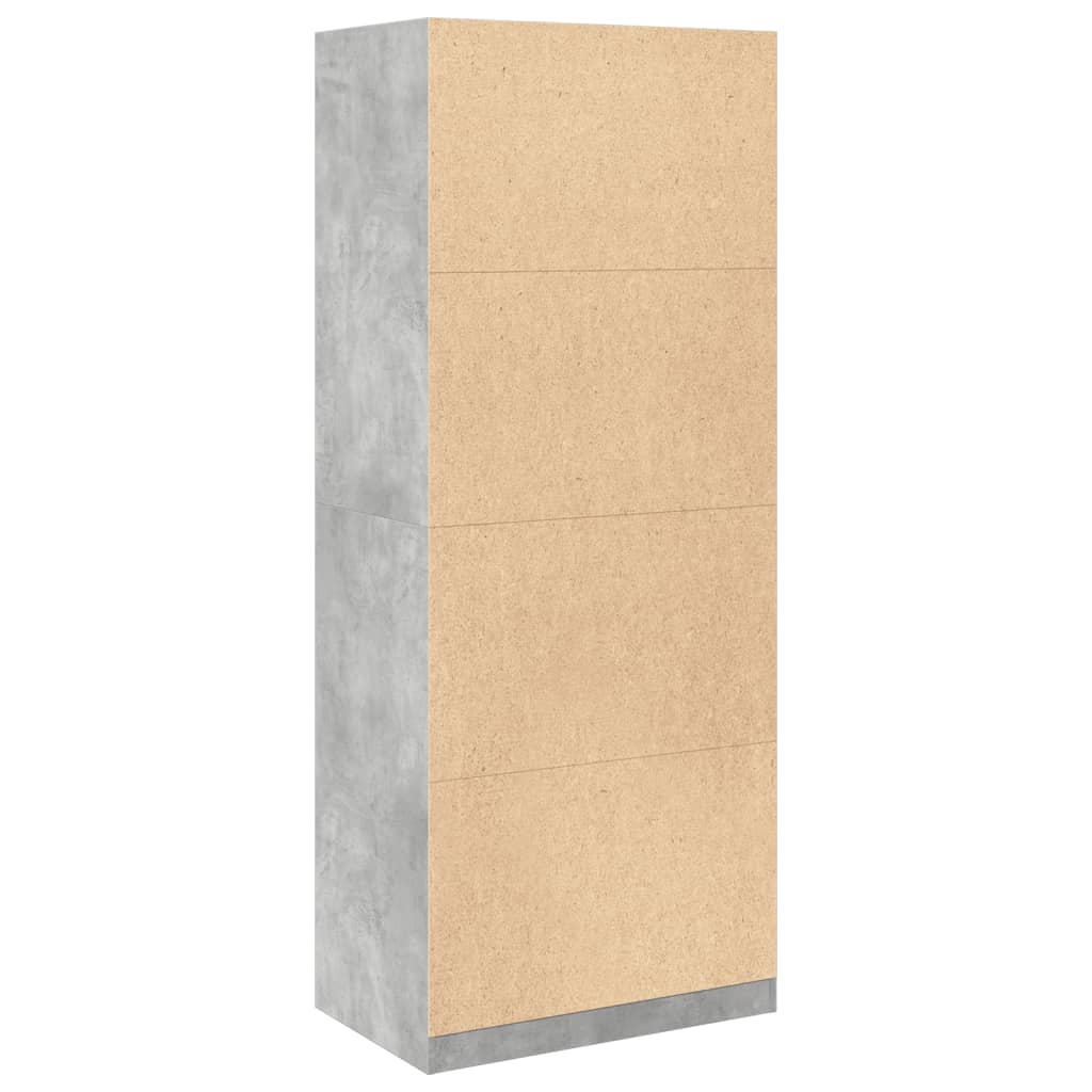 Kledingkast 80x50x200 cm bewerkt hout betongrijs - AllerleiShop