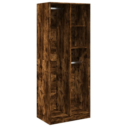 Kledingkast 80x50x200 cm bewerkt hout gerookt eikenkleurig - AllerleiShop