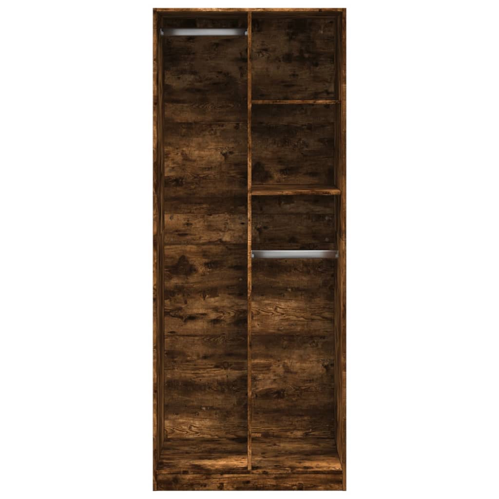 Kledingkast 80x50x200 cm bewerkt hout gerookt eikenkleurig - AllerleiShop