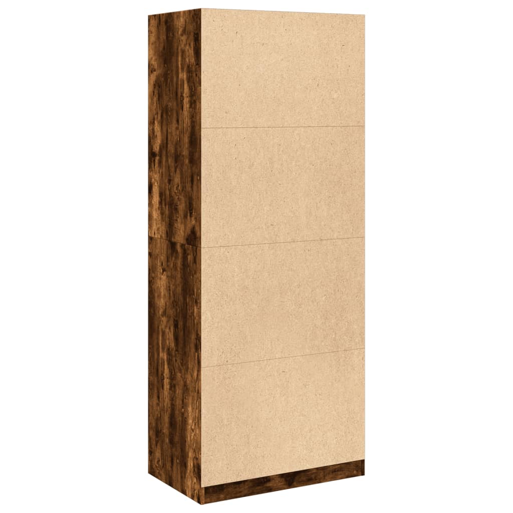 Kledingkast 80x50x200 cm bewerkt hout gerookt eikenkleurig - AllerleiShop