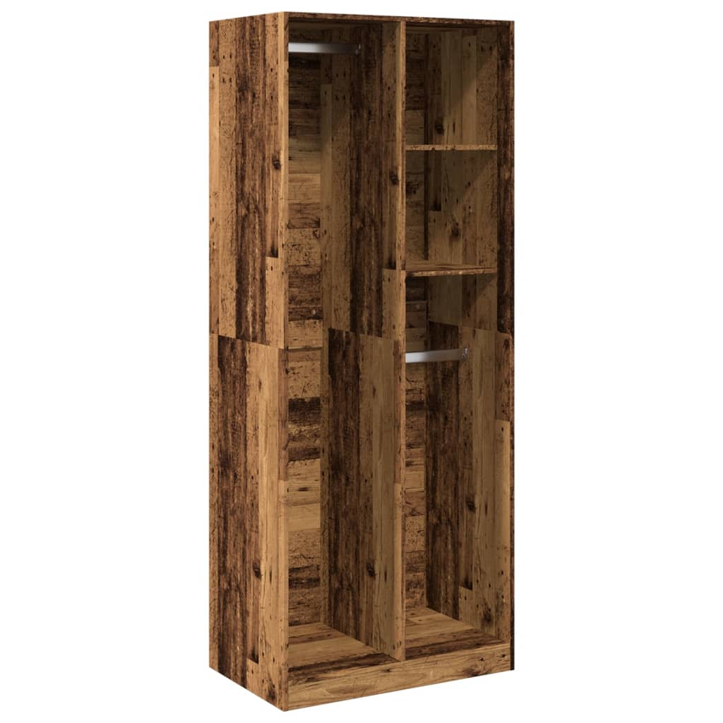 Kledingkast 80x50x200 cm bewerkt hout oud hout - AllerleiShop