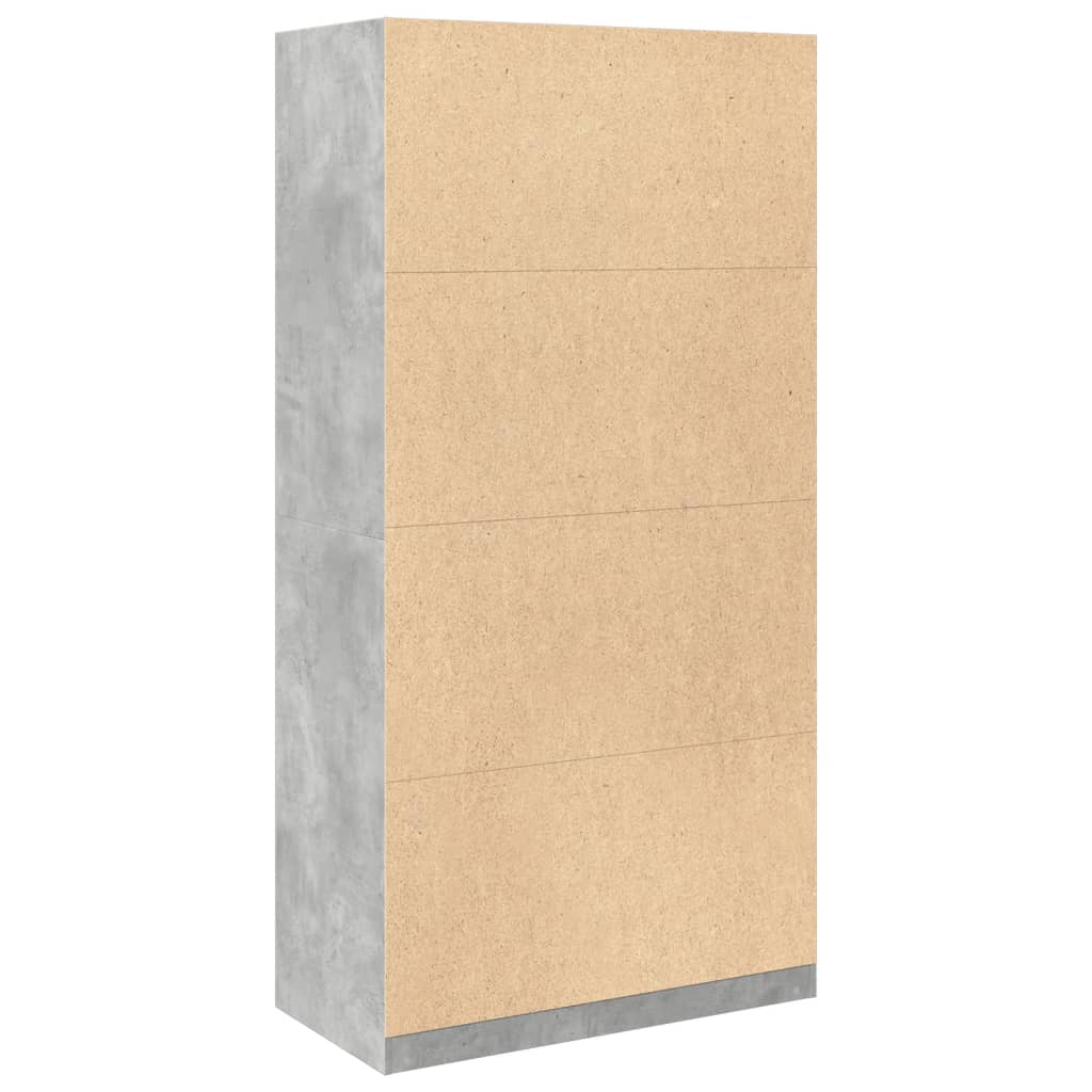 Kledingkast 100x50x200 cm bewerkt hout betongrijs - AllerleiShop