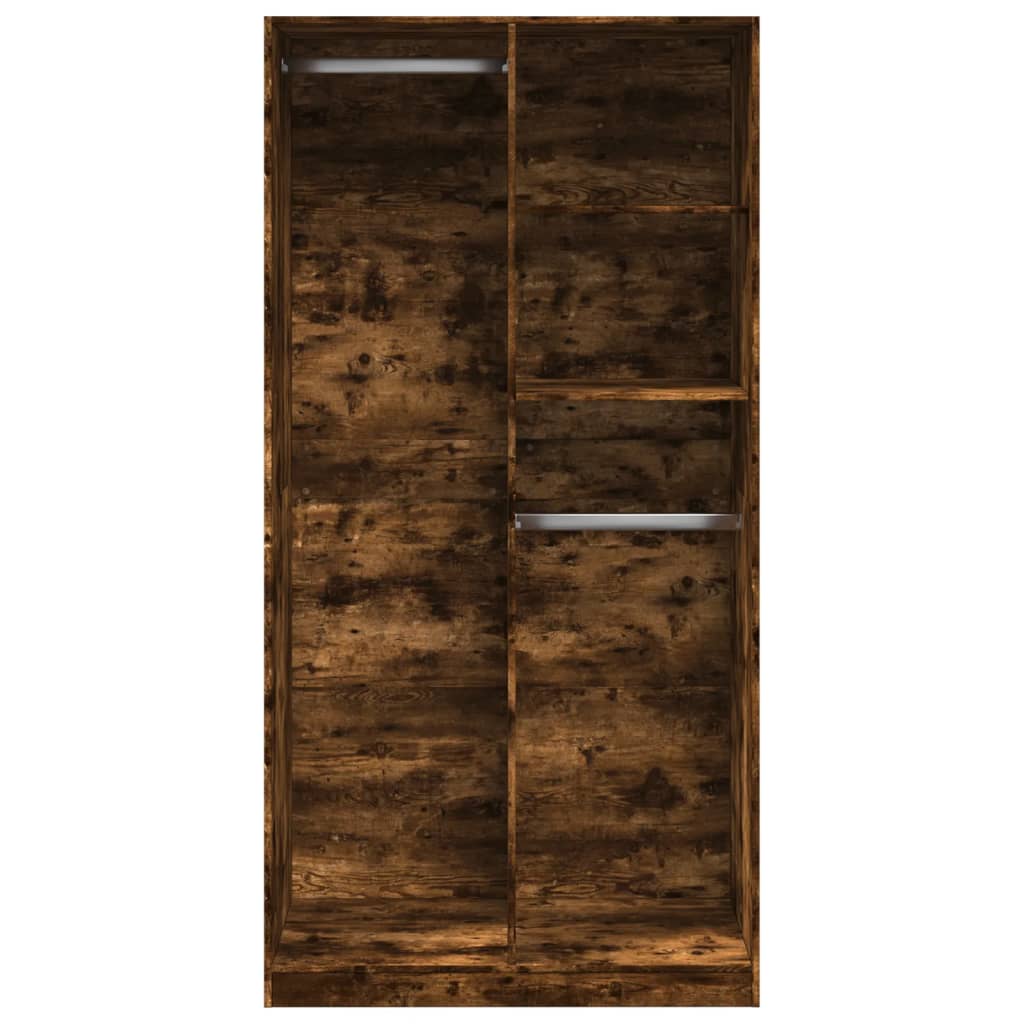 Kledingkast 100x50x200 cm bewerkt hout gerookt eikenkleurig - AllerleiShop