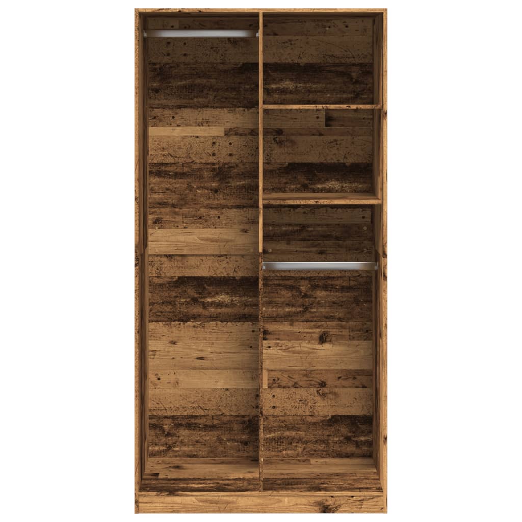 Kledingkast 100x50x200 cm bewerkt hout oud hout - AllerleiShop