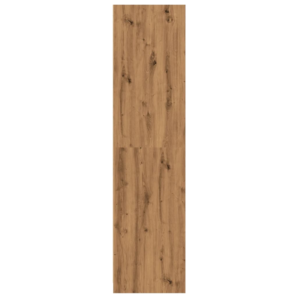 Kledingkast 100x50x200 cm bewerkt hout artisanaal eikenkleurig - AllerleiShop