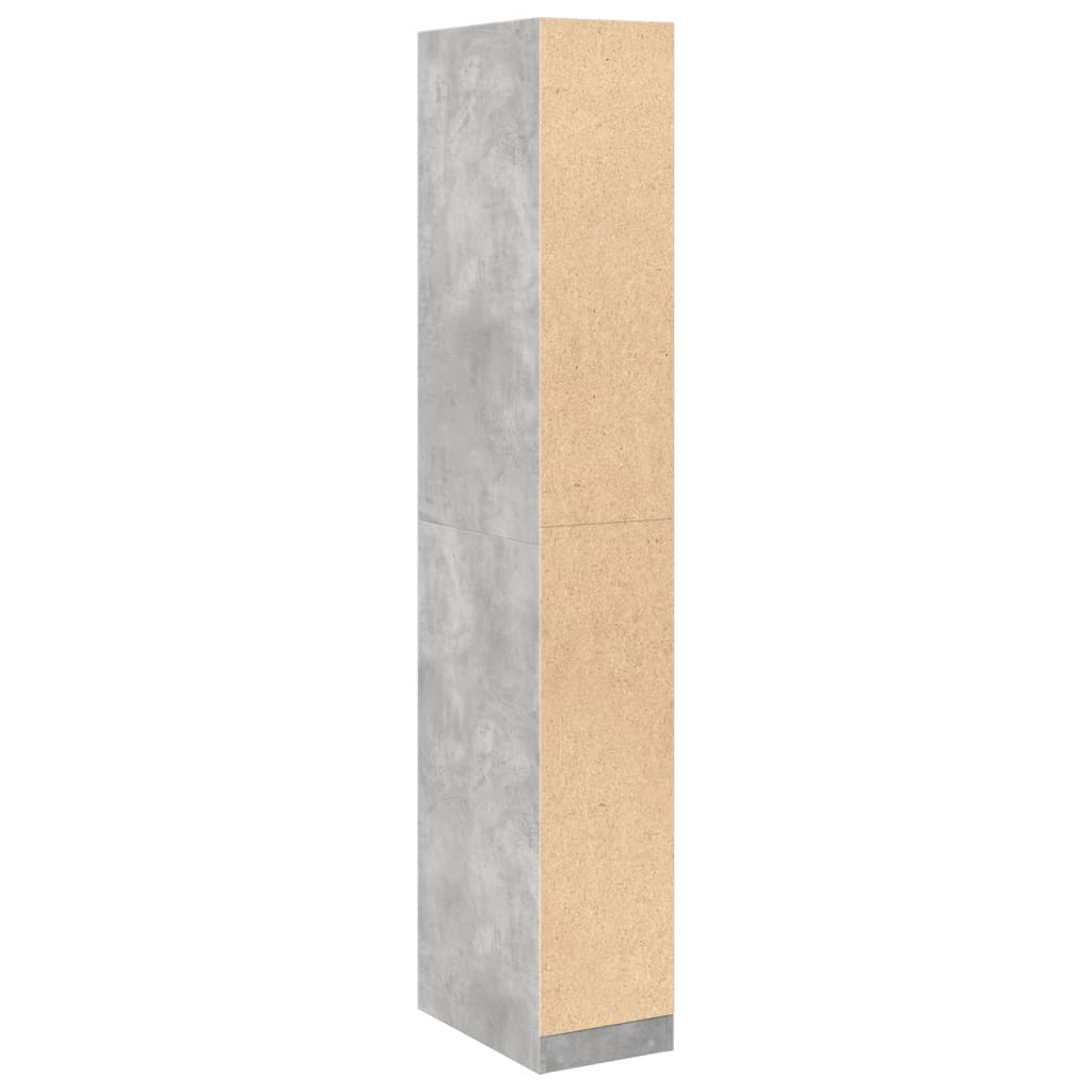 Kledingkast 30x50x200 cm bewerkt hout betongrijs - AllerleiShop