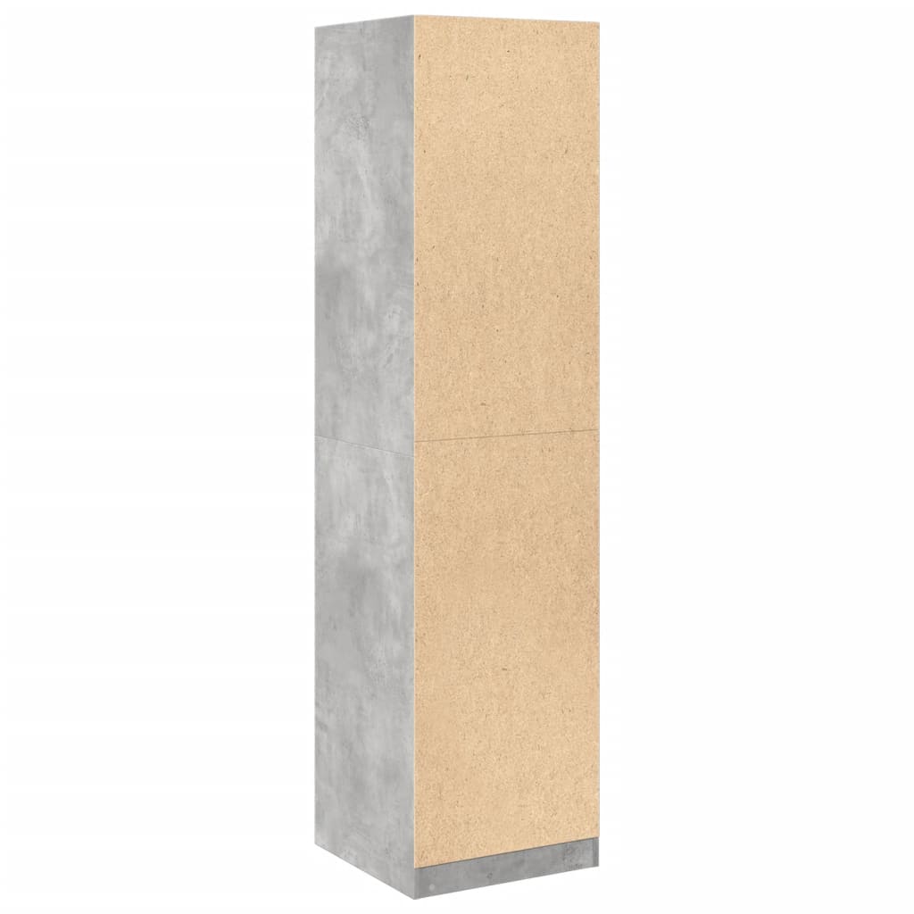 Kledingkast 50x50x200 cm bewerkt hout betongrijs - AllerleiShop