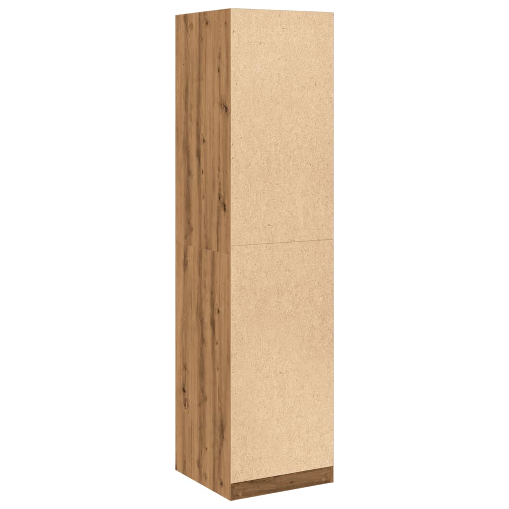 Kledingkast 50x50x200 cm bewerkt hout artisanaal eikenkleurig - AllerleiShop