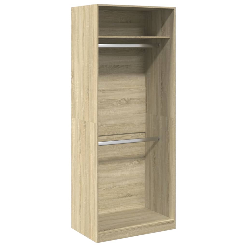 Kledingkast 80x50x200 cm bewerkt hout sonoma eikenkleurig - AllerleiShop