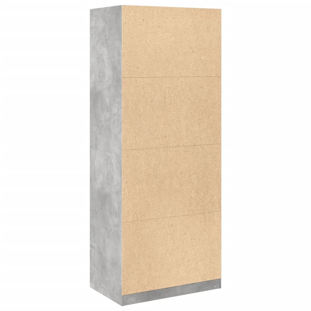 Kledingkast 80x50x200 cm bewerkt hout betongrijs - AllerleiShop