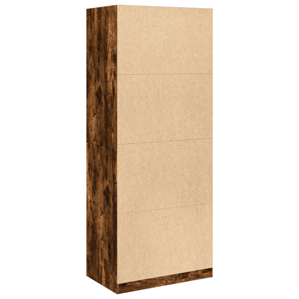 Kledingkast 80x50x200 cm bewerkt hout gerookt eikenkleurig - AllerleiShop