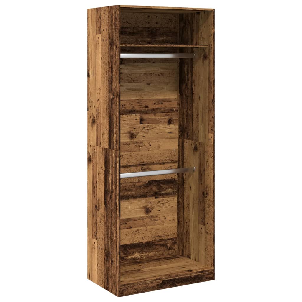 Kledingkast 80x50x200 cm bewerkt hout oud hout - AllerleiShop