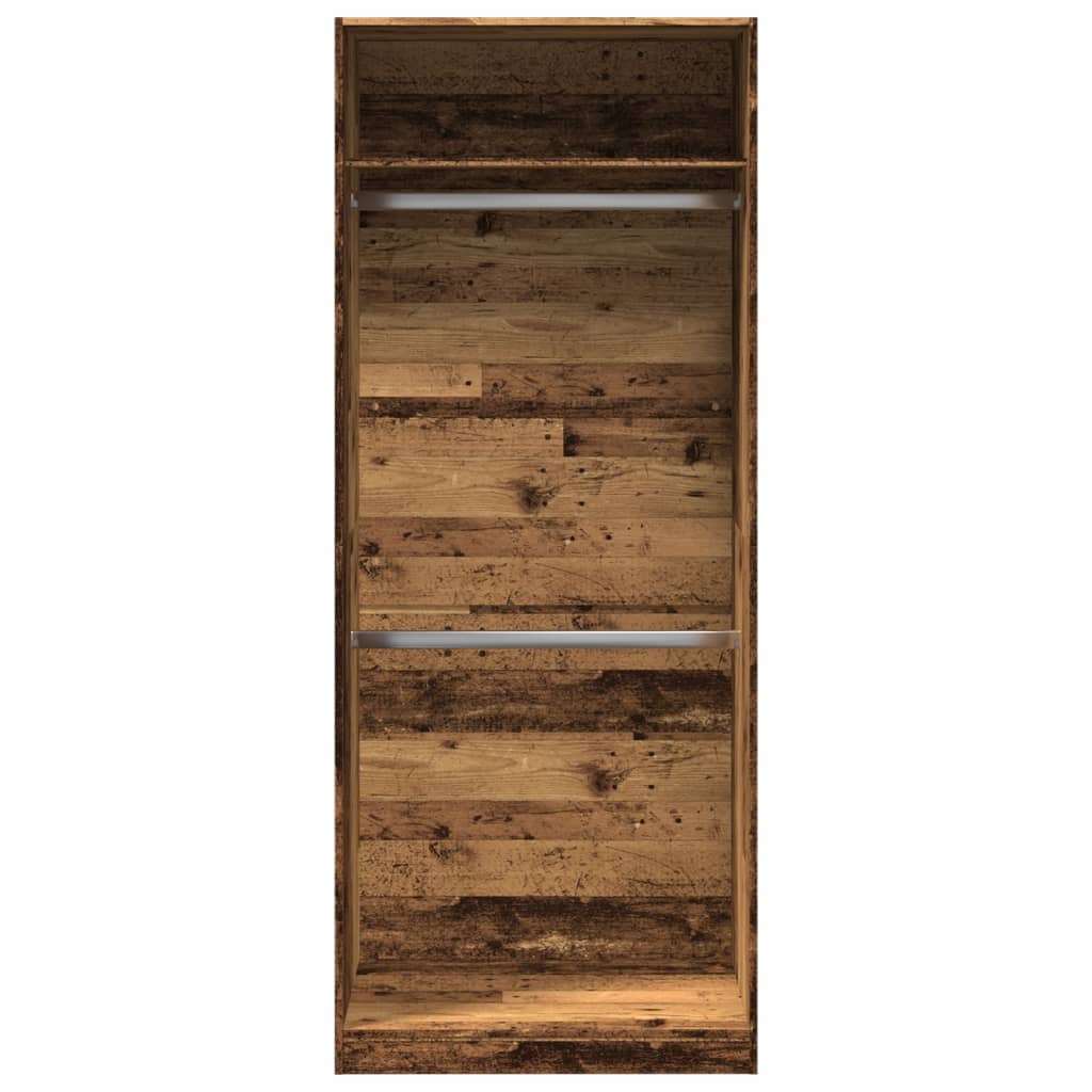 Kledingkast 80x50x200 cm bewerkt hout oud hout - AllerleiShop