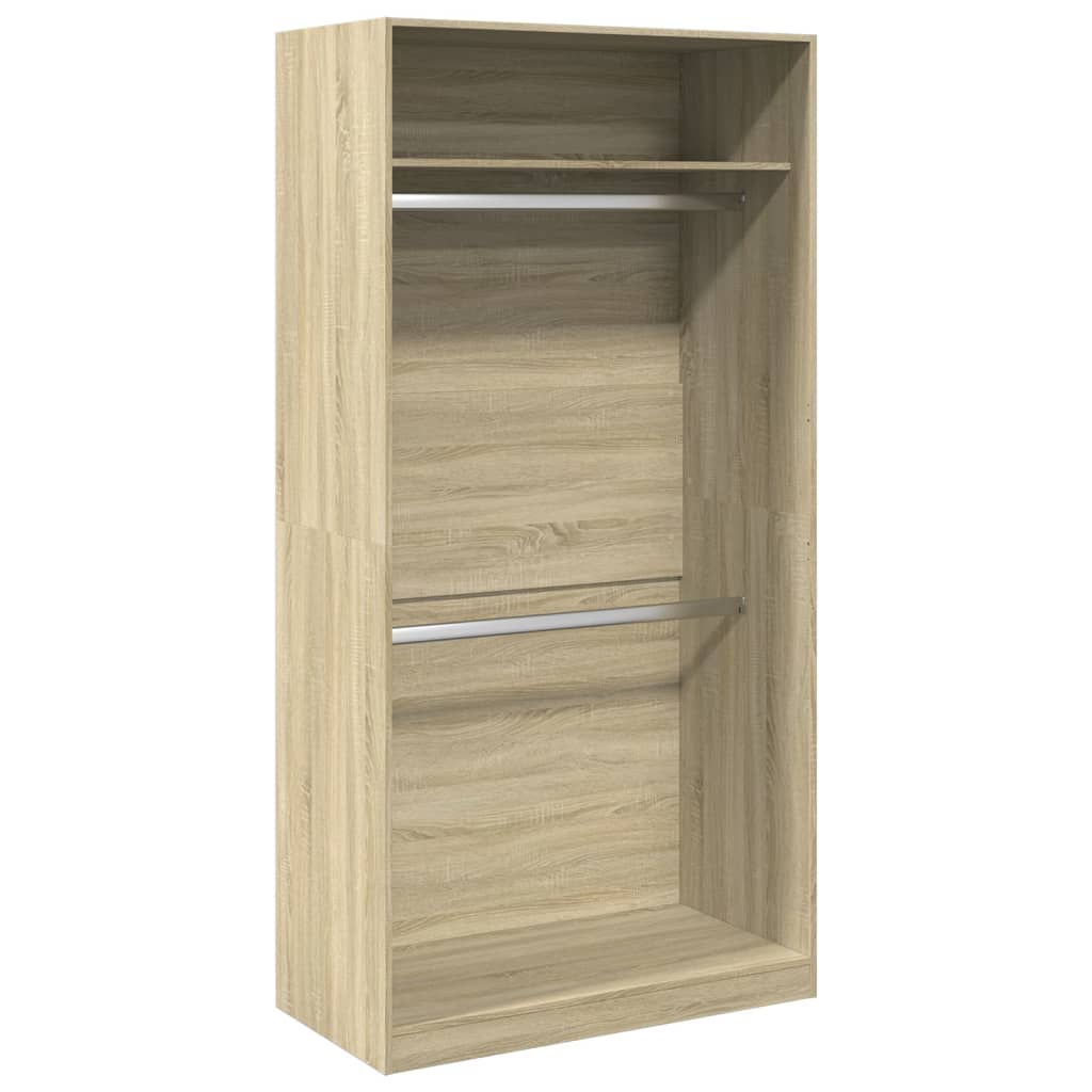 Kledingkast 100x50x200 cm bewerkt hout sonoma eikenkleurig - AllerleiShop