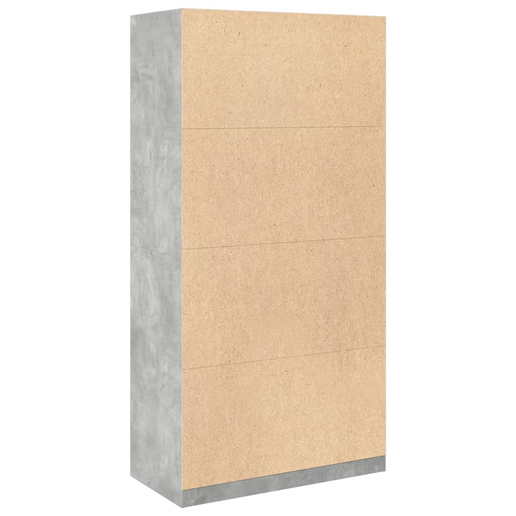 Kledingkast 100x50x200 cm bewerkt hout betongrijs - AllerleiShop