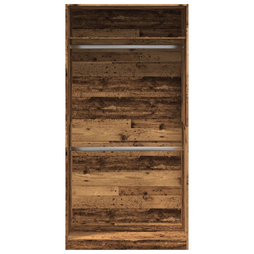 Kledingkast 100x50x200 cm bewerkt hout oud hout - AllerleiShop