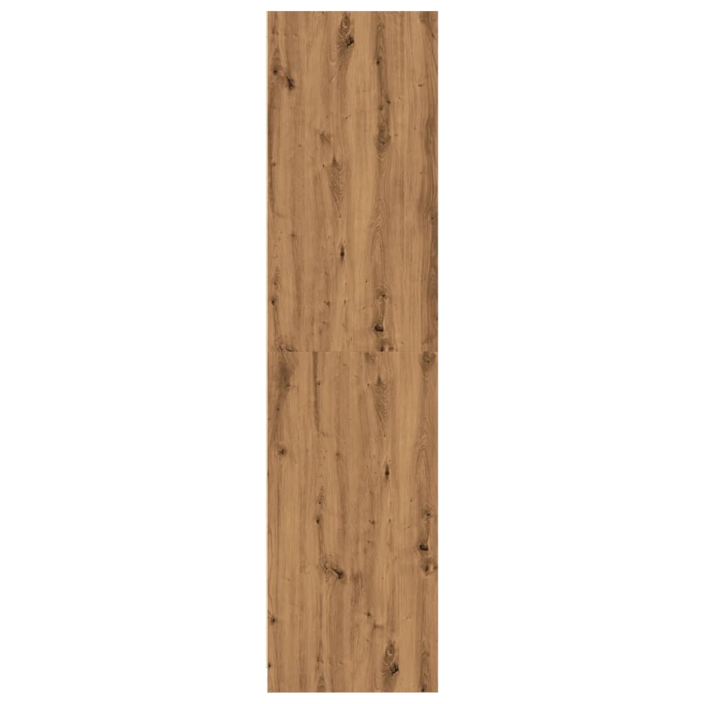 Kledingkast 100x50x200 cm bewerkt hout artisanaal eikenkleurig - AllerleiShop