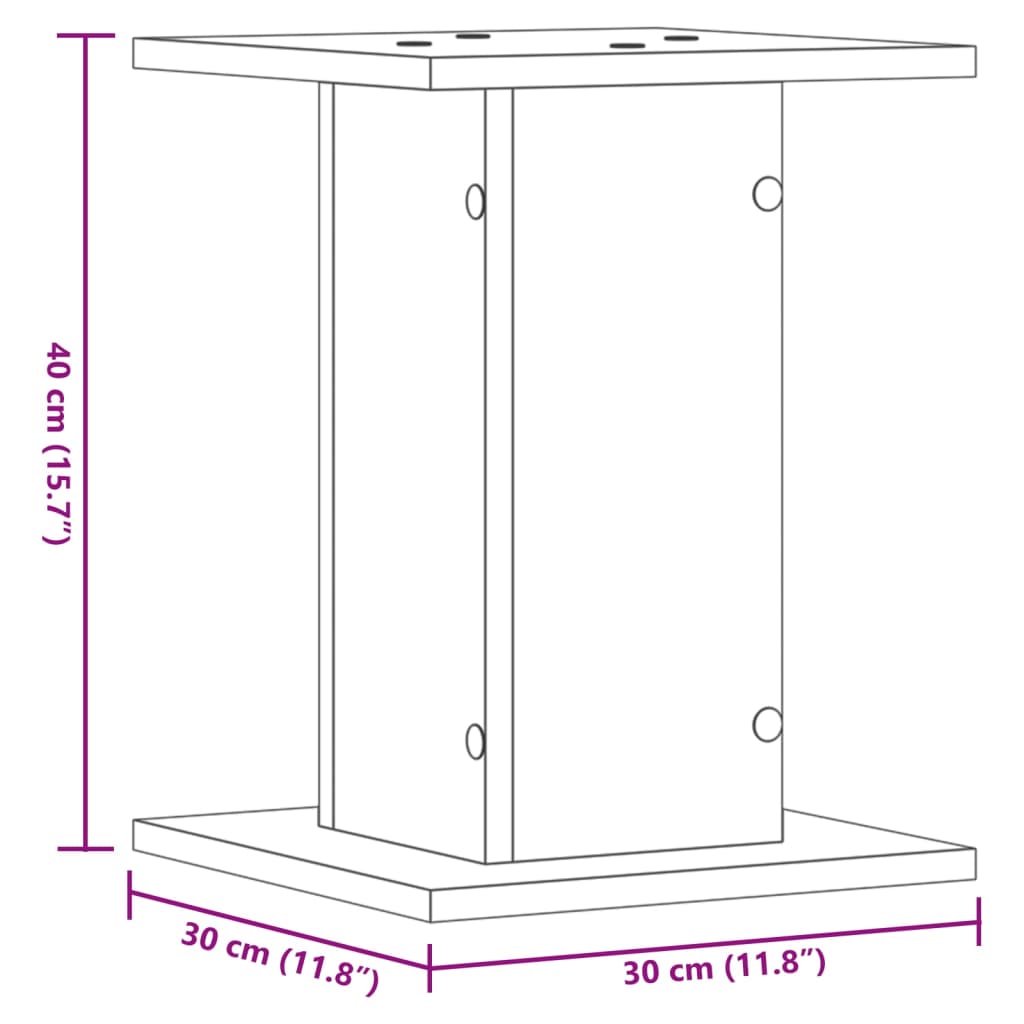 Plantenstandaards 2 st 30x30x40 cm bewerkt hout wit - AllerleiShop