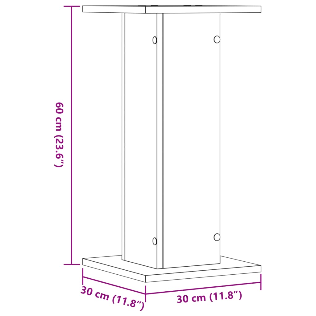 Plantenstandaards 2 st 30x30x60 cm bewerkt hout wit - AllerleiShop