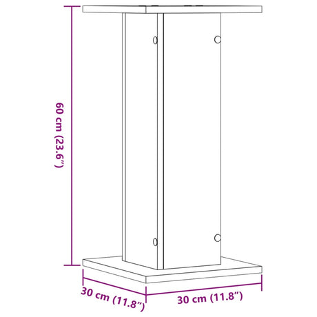 Plantenstandaards 2 st 30x30x60 cm bewerkt hout sonoma eiken - AllerleiShop