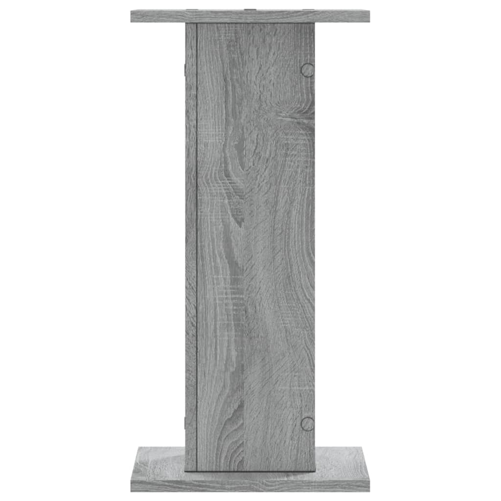 Plantenstandaards 2 st 30x30x60 cm bewerkt hout grijs sonoma